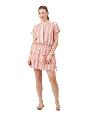 Taylor Tillman Women's Linen Cotton Melody Dress w Smocked Waist, Size S NWT